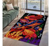 Bnehwogu Kit Tapis Point Noué à Faire, Kits de Crochet de Loquet, Latch Hook Kit de Tapisserie, Tapis Noué à Nouer Soi-Même Kits pour Adultes Débutants, Point de Croix 80 x 115 cm