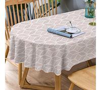 Bnejvif Nappe Ovale Moderne à Motif géométrique pour intérieur/extérieur, imperméable, Infroissable, Durable, pour Tables ovales, 137 x 183 cm