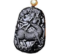 BNfthRT Collier avec pendentif en obsidienne naturelle Ruyi PiXiu for hommes