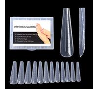 BNG 120pcs Clair Double SystèMe De Formes D'Ongles, Large Kit D'Extension Capsule Poly Ongle Gel, Double Formes Professionnels De 12 Tailles Pour La Construction Rapide D'Ongles En Gel, Forme H
