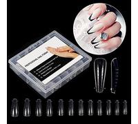 BNG 120pcs Clair Double SystèMe De Formes D'Ongles, Large Kit D'Extension Capsule Poly Ongle Gel, Double Formes Professionnels De 12 Tailles Pour La Construction Rapide D'Ongles En Gel, Clear-5