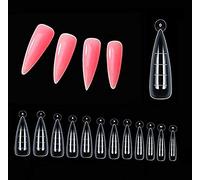 BNG 120pcs Clair Double SystèMe De Formes D'Ongles, Large Kit D'Extension Capsule Poly Ongle Gel, Double Formes Professionnels De 12 Tailles Pour La Construction Rapide D'Ongles En Gel, Forme B
