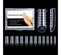BNG 120pcs Clair Double SystèMe De Formes D'Ongles, Large Kit D'Extension Capsule Poly Ongle Gel, Double Formes Professionnels De 12 Tailles Pour La Construction Rapide D'Ongles En Gel, Clear-6