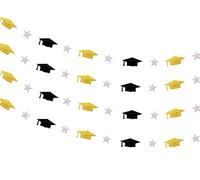 bng-bng Lot de 4 décorations de remise de diplôme de classe 2025 - Chapeaux étoilés - Guirlande à suspendre pour l'école, l'université, la salle de classe, la maison, l'obtention d'un diplôme, une