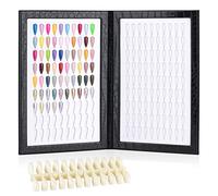 BNG Livre D'éChantillons De 180 Couleurs Pour Les Ongles, Tableau De PréSentation Des Couleurs De Vernis à Ongles En Gel, Livret Professionnel De Nail Art Avec 240 Pcs Faux Ongles Conseils, Noir