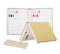 BNG Nail Display Book 120 Couleurs Display Card Chart Avec 120 Pcs Faux Ongles Conseils Pour Nail Art Montrant, Gel Vernis à Ongles Cuir Livre Salon Outils, Or