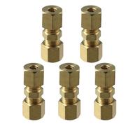 BNGDFDGH 1/5 pièces durables 1/4 "OD x raccord de Tube de Compression en laiton Kits d'assortiment d'union en or cuivre(-5Pcs)