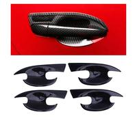 BNGDFDGH Poignée de porte extérieure noire en Fiber de carbone ABS, garniture de couvercle de bol Compatible avec Mazda3 Mazda6 2013 - 2018