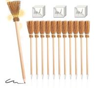 BNGXR 12 Pezzi Ensemble de Fournitures de Fête de Magicien, Crayon Balai de Sorcière avec Tatouages Temporaires pour Halloween Mini Balais pour L Artisanat pour Décorations d'halloween
