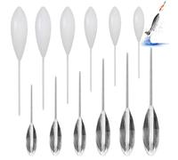 BNGXR 12 Pièces Fishing Sbirolino Kit, Sbirulino 8, 10, 15, 20, 30, 40g Flottants, Acrylique Flotteurs de pêche Sbirolino, Casting Bobber Float pour La Pêche à La Truite Idéal (Transparent et Blanc