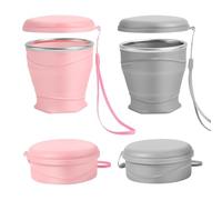 BNGXR 2pcs 260 ml Tasse en Silicone Pliable, Tasse de Voyage Pliable avec Couvercle Anti-Poussière Réutilisable Gobelet Pliables en Silicone pour Pique-nique Camping Randonnée Fitness en Plein Air