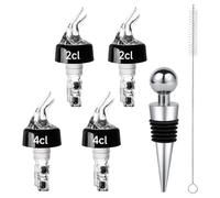 BNGXR 4 Becs Verseurs de Bouteille, Doseurs de 2 cl pour Bouteilles, Distributeur de Liqueur Acier Inoxydable avec Brosse à Paille, Bec Verseur Spiritueux, pour Maison, Bar, Cocktail, 2 cl + 4 cl