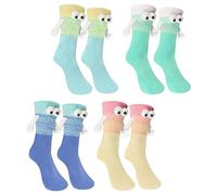 BNGXR 4 Paires de Chaussettes Magnétiques avec Mains, Chaussettes Drôles avec Mains Magnétiques Taille Unique 35-45 Cadeaux Amusants pour Hommes, Femmes, Amis, Couples, Enfants