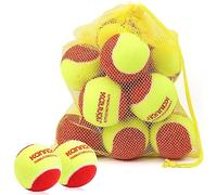 BNGXR Balles de Tennis, 12 Pièces Stage 3 Balles de Tennis avec Sac de Transport pour Débutants Rouge Décompression 75% Mini Ballons de Tennis pour Court de Tennis Enfants et Chiens