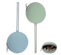 BNGXR Boîte à Tétine Bébé Silicone, 2 pcs Rangement pour Tétine, Boite a Sucette Bebe Sans BPA, Non Toxique, Pochette pour Sucettes Range Tétine Etui à Sucette Sillicone Porte-monnaie (Bleu Vert)