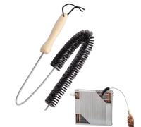 BNGXR Brosse pour Radiateur, Flexible Goupillon Radiateur, Brosses de Nettoyage pour Radiateur, Manche en Bois Plumeau Chauffant pour Radiateur Séchoir à Peluches Idéale Panneaux Chauffants