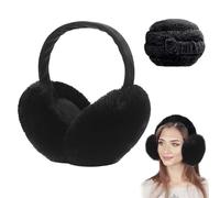BNGXR Cache-Oreilles en Peluche Pliable, Chauffe-oreilles Hiver Chaud Couvre Unisexe Oreilles Earmuffs Réglables Doux, Anti Froid Cache-Oreilles pour Ski Randonnée Sport Cadeau (Noir)