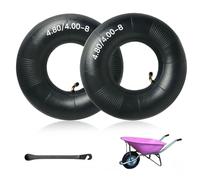 BNGXR Chambre à air Remorque, 2 Pièces Chambres à Air de Brouette 4.80/4.00-8, Pneus de Rechange Roue de brouette,Caoutchouc Noir pour Chariot à Main,Tondeuse à Gazon,Chariot De Jardin