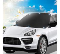 BNGXR Couverture Pare-Brise Voiture, Bâche Pare Brise Protection Magnétique, Protection Pare-Brise-Soleil Givre Repliable Avant Auto Universelle pour Anti-Neige, UV, Poussière, Pluie - 210 x 122 cm