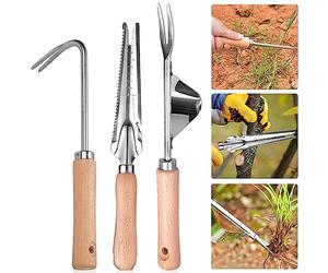 BNGXR Désherbeur Manuel, 3 Pcs Désherbeur à Main de Jardin, Désherbeur Manuel Outil, pour Désherber, Planter des Légumes, des Fleurs, Creuser, Élager