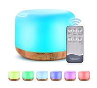 BNGXR Diffuseur Huiles Essentielles, 300ml Diffuseur D'arômes Humidificateur Ultrasonique Diffuseur, Minuterie et 7 Couleurs Lumières LED pour Yoga/Bureau/Spa