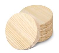 BNGXR Disque en Bois, Disques de Bois Vierges Cercle, 4 Pcs Rondin De Bois Deco 10cm De Diametre Sans Trou, Épaisseur 20 mm, Dessous De Verre Naturel Bois Rond, pour DIY Peinture, Décorations de Noël