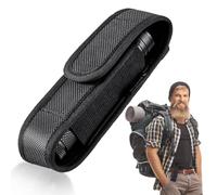 BNGXR Étui pour Lampe de Poche, Support de Poche de Torche en Nylon, Tactique Pochette Lampe Poche, Sacoche Torche 12 cm à 15cm, pour Chasse Camping Randonnée en Plein Air, Noir