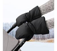 BNGXR Gants de Poussette, Poussette Bebe Gants Doux Chaud Coupe-Vent et Imperméable Gant pour les Parents, Gants Bébé Chauffe-Mains pour Poussette Vélo Fauteuil Roulant, Noir