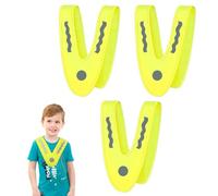 BNGXR Gilet de Sécurité pour Enfant, 3 Pièces Gilet Reflechissant en V Enfant, Gilet de Sécurité Triangulaire en V, Gilet de Sécurité Haute Visibilité 33x37cm pour Avertir Piétons et Véhicules