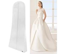 BNGXR Housse de Robe de Mariée, 180 cm Sac de Rangement pour Robe de Mariée, Mariée Housse de Protection, Vêtements Anti Poussière Sac, Pour Robes de Soirée Costumes Manteaux Robe de Mariée, Blanc