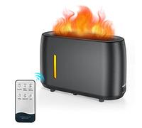 BNGXR Humidificateur à flamme, 240ML Humidificateur d'air 3 Minuterie et Luminosité Réglable, Diffuseur D'huiles Essentielles, Control avec Télécommande pour Bureau à Domicile, Chambre, Toilette