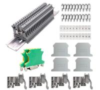 BNGXR Kit de Bornier de Rail DIN,DIN UK-2.5 Electrique Universel,Connecteur électrique Avec Levier de Fonctionnement,Convient pour Les projets D'automatisation La Transformation de Circuit