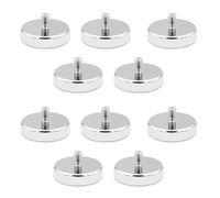 BNGXR Lot de 10 Aimants en Néodyme, Ø 25mm Avec Filetage Extérieur M5, Aimants Ronds en Néodyme avec Filetage pour Vis, Adhésion Verticale Jusqu'à 20 kg, pour Aautomobile, Lampes