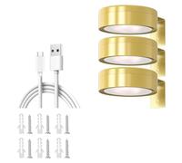 BNGXR Lot de 3 Lumière D'image de Batterie avec Télécommande, Lampe Tableau Sans Fil Rechargeable, Led Aimantée 3 Températures De Couleur, Lumière de Peinture Murale Magnétique pour Affichage D'art