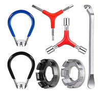 BNGXR Outil pour Rayons de Vélo, 7 Pcs Universel Vélo Outils Levier Démonte avec Levier de Pneu Outil à Rayons clé à Rayons, Outils de Réparation Roue à Rayons de Vélo Kit Levier de Pneus