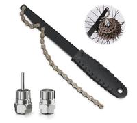 BNGXR Outils de Demonte de Cassette de Vélo, 1 Fouet de Chaîne et 2 Outils de Blocage de Cassette, Kit d'Outils de Chaîne de Vélo, Convient Aux Chaînes de Vitesses 6, 7, 8, 9, 10, 11