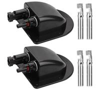 BNGXR Passage de Toit Solaire, 2 Pièce Passe-câble Solaire en ABS, Double Entrée de Câble Passe-Toit pour Camping Car Presse-étoupe D'entrée de Câble Solaire Boîte de Câble pour Caravane (Noir)