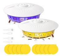BNGXR Piège à puces, 2PCS Lit Piège À Puces Dôme avec Disques De Colle, inodore, Outil D'élimination des Puces D'intérieur avec Disques Adhésifs pour Chambre à Coucher Salon buanderie Cuisine (2)