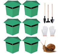 BNGXR Pièges à Escargots, 6 Pcs Pièges Escargots Anti Limace Naturel Escargots Catcher, Piège à Escargots en Boîte avec Outils de Creusement et Gants