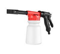 BNGXR Pistolet à mousse pour voiture - 1000 ml - Réglable - 2 en 1 - Pistolet à mousse - Pour le lavage - Outil d'arrosage (rouge)