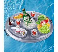 BNGXR Plateau Bar de Piscine Flottant, 8 Trous Gonflable Bar Flottant Gonflable Porte-Boissons de Fruits Buffet pour Piscine d'été en Plein Air Plage Piscine Party Spa
