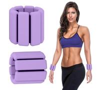 BNGXR Poids de Poignet Réglables, Poids pour et Chevilles, Sangles de Poignet Rose Silicone, Bracelet de Poids Portable, Lot de 2 (0,45 kg), pour Exercice Marche Jogging Yoga Aérobic (Violet)