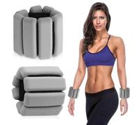 BNGXR Poids de Poignet Réglables, Poids pour et Chevilles, Sangles de Poignet Rose Silicone, Bracelet de Poids Portable, Lot de 2 (0,45 kg), pour Exercice Marche Jogging Yoga Aérobic (Gris)