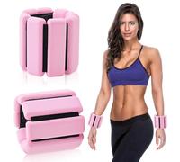BNGXR Poids de Poignet Réglables, Poids pour et Chevilles, Sangles de Poignet Rose Silicone, Bracelet de Poids Portable, Lot de 2 (0,45 kg), pour Exercice Marche Jogging Yoga Aérobic (Rose)