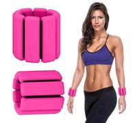 BNGXR Poids de Poignet Réglables, Poids pour et Chevilles, Sangles de Poignet Rose Silicone, Bracelet de Poids Portable, Lot de 2 (0,45 kg), pour Exercice Marche Jogging Yoga Aérobic (Rose rouge)