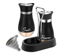 BNGXR Salière et Poivrière Set, 120ml Acier Inoxydable Poivriere, Salière à Épices, Pots à épices,distributeur d'épices pour cuisine,pour Maison Cuisine Épices Restaurant Camping(noir)