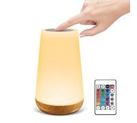 BNGXR Veilleuse LED, Lampe de Chevet Colorée, Lampe de Table avec Télécommande et USB Rechargeable et Changement de 13 Couleurs RGB, Lampe Nuit Rechargeable pour Chambre à Coucher, Chambre d'enfant
