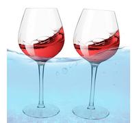 BNGXR Verre à Vin Flottant, Lot de 2 Verres à Vin en Tritan-Plastique Incassables 480 ML, Verres à Vin Blanc Rouge de Piscine Flottants avec Tige, Verre à Vin de Plein air Plage Faire la Fête