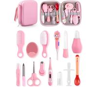 Bnhgc-15pcs Trousse De Soin Bebe Kit Trousse De Toilette Bebe Pour Prendre Soin Kit De Soins Pour Bébé Professionnel Sans Bpa Accessoires Bebe Naissance Fille Pour Voyage Maison - Rose