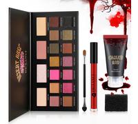 Bnhgc-Bruise Makeup Palette Maquillage Halloween, Kit Maquillage Ecchymoses, Grufti Palette D'ombres À Paupières Rose Smoky+Faux Sang + Rouge À Lèvres Rouge Foncé, Squelette Goth Princesse Zombie